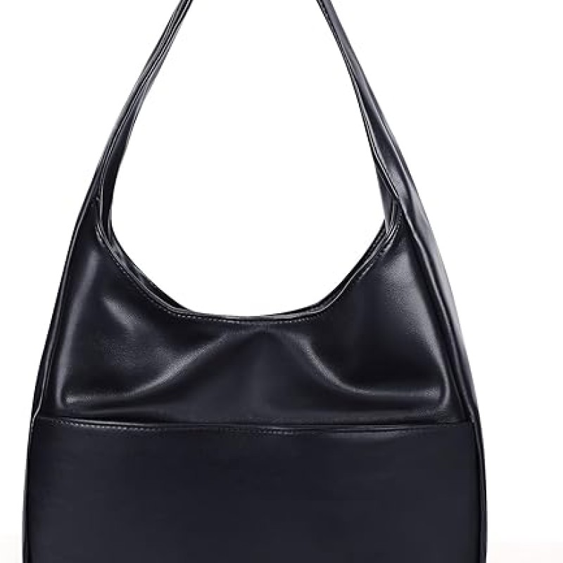 Women - Vegan Leather Hobo Bags Women's Trendy Shoulder Bag Large-capacity Soft College Tote Bags