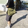 GAXOS Aesthetic Cute Messenger Bag for School Vintage Black Canvas Crossbody for Women Shoulder Laptop Bag