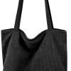 Corduroy Tote Bag for Women,Hobo HandBags with Zipper,Large Capacity Casual Shoulder Handbags with Inner Pockets