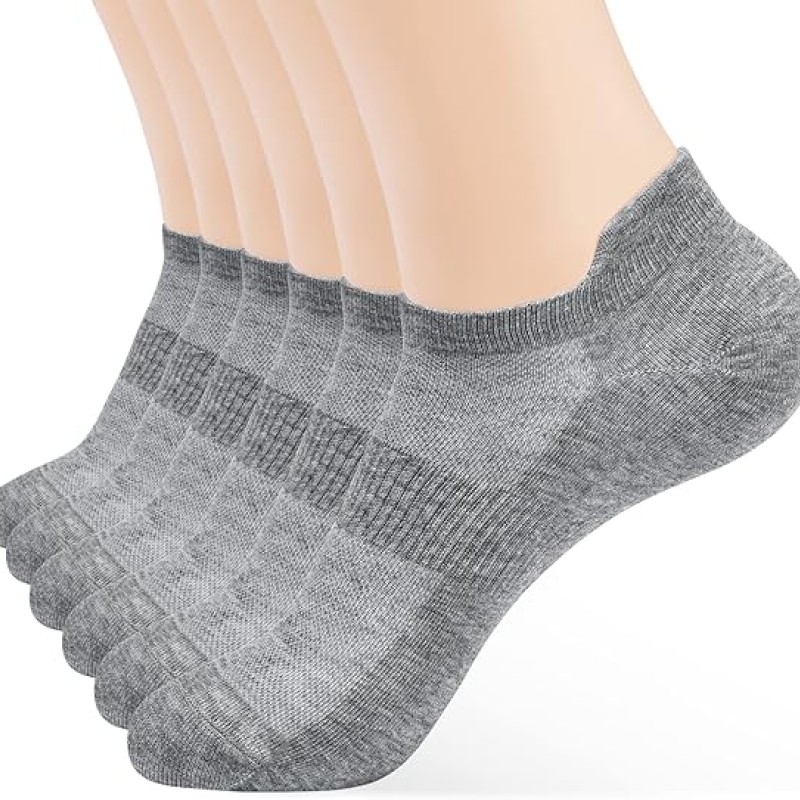 Ankle Socks Womens and Men Thin Athletic Running Low Cut No Show Socks With Heel Tab 6 Pairs