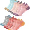 Running Ankle Socks for Women Athletic Cotton Cushioned 5 Pairs Workout No Show Socks Women