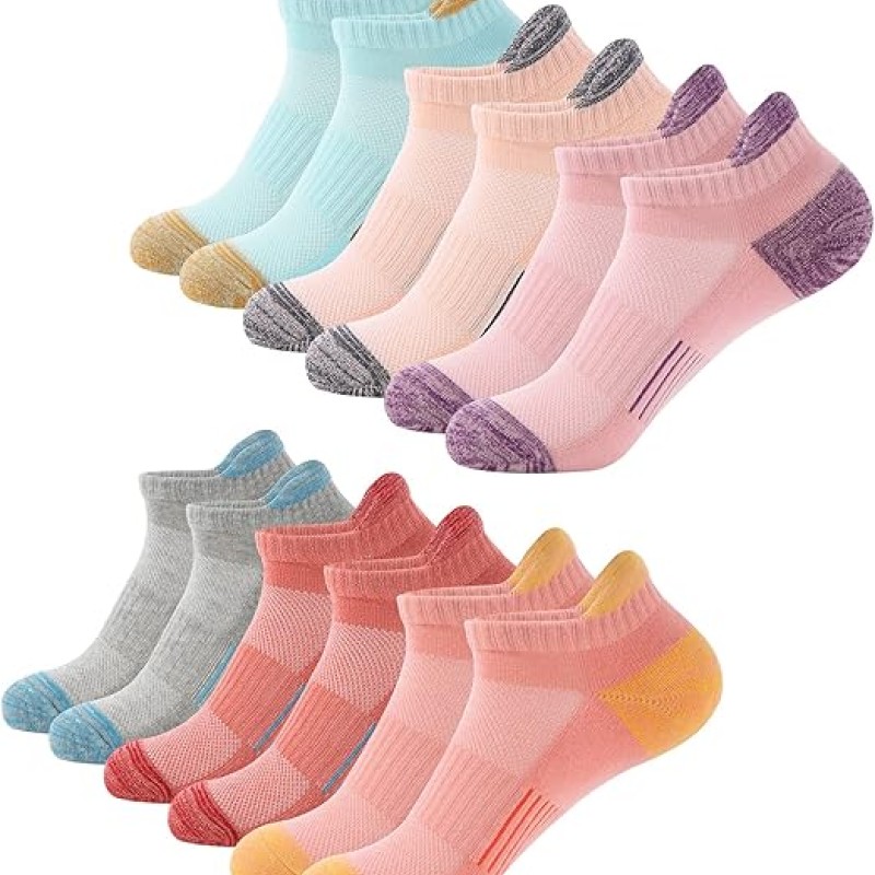 Running Ankle Socks for Women Athletic Cotton Cushioned 5 Pairs Workout No Show Socks Women